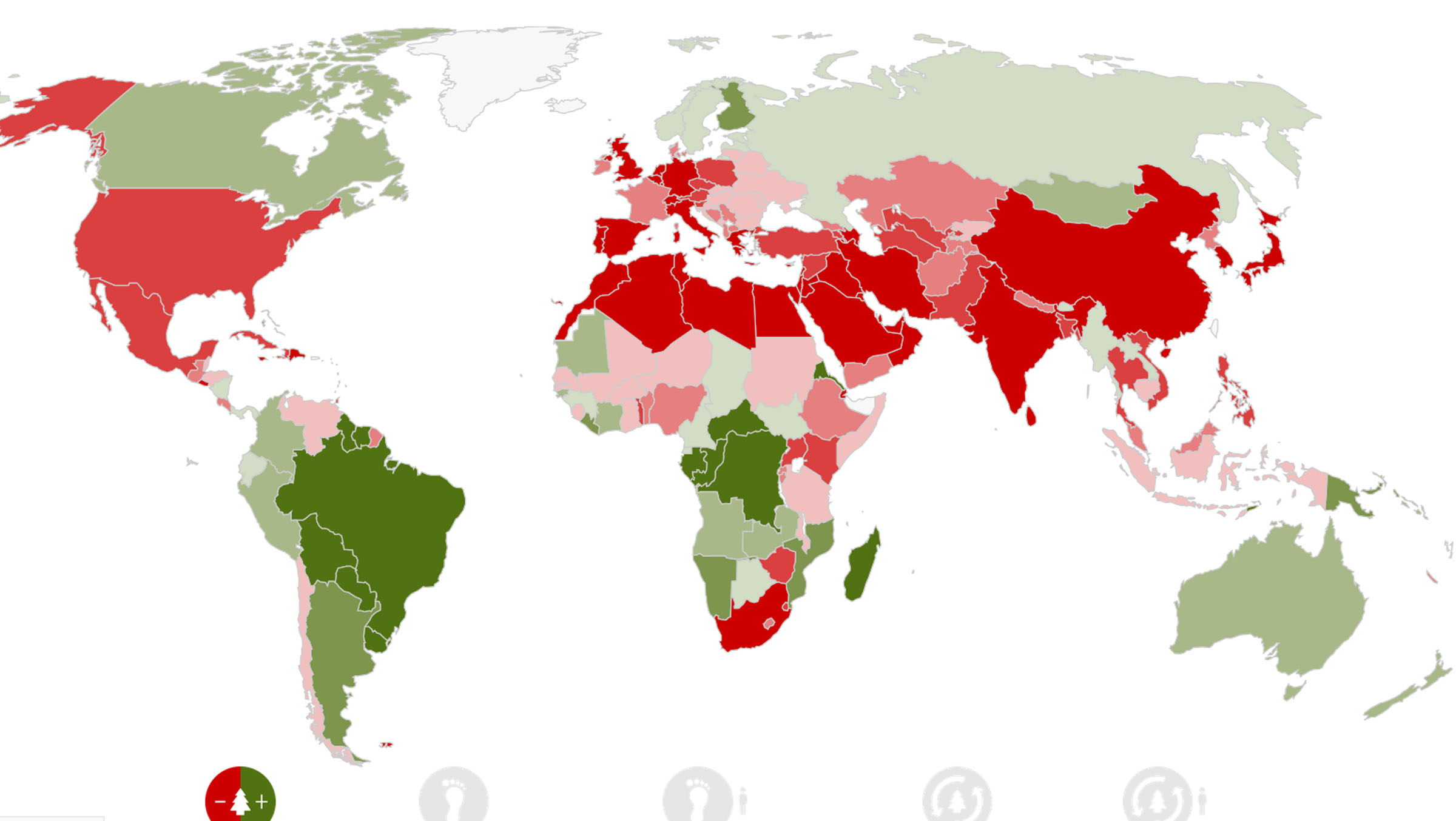 Тотальные страны. Карта экологического следа. Экологическая Страна.